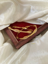 Gold Look Alike American Diamond Bangle Set-G11245